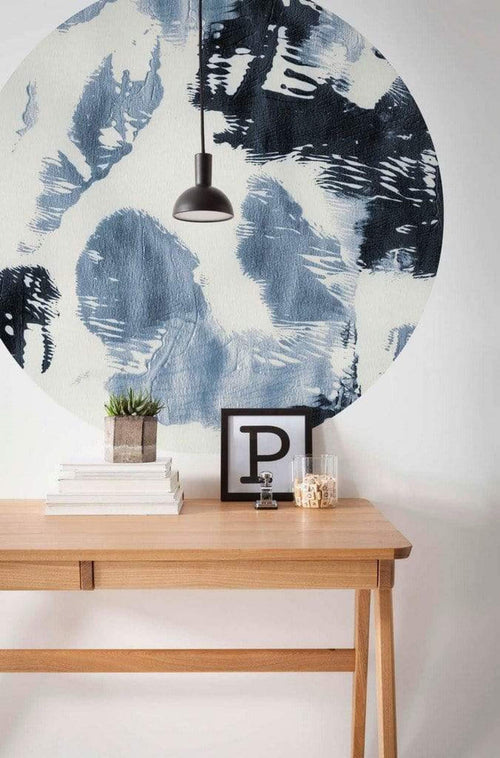 Komar Arty Blue Fotobehang 125x125cm Rond Sfeer | Yourdecoration.nl
