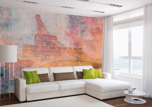 Dimex Eiffel Tower Abstract II Fotobehang 375x250cm 5 banen sfeer | Yourdecoration.nl