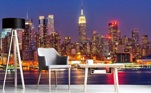 Dimex Manhattan at Night Fotobehang 375x250cm 5 banen Sfeer | Yourdecoration.nl