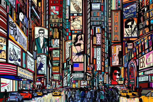 Dimex Times Square Fotobehang 225x250cm 3 banen | Yourdecoration.nl