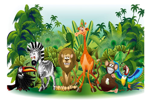 Fotobehang - Jungle animals - Vliesbehang