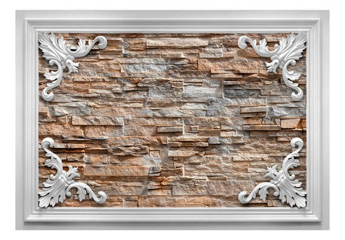 Fotobehang - Brick in the Frame Brown - Vliesbehang
