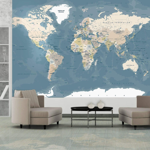 Artgeist Vintage World Map Vlies Fotobehang Sfeer | Yourdecoration.nl