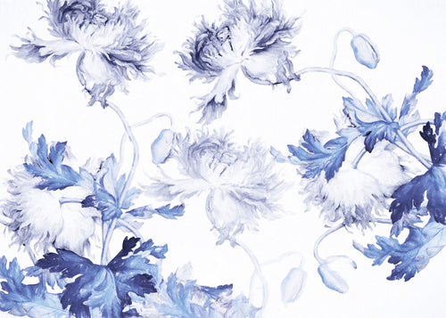 Komar Blue Silhouettes Vlies Fotobehang 350x250 cm 7 Banen | Yourdecoration.nl