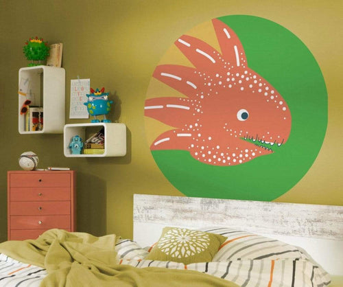 Komar Little Dino Proto Zelfklevend Fotobehang 125x125cm Rond Sfeer | Yourdecoration.nl