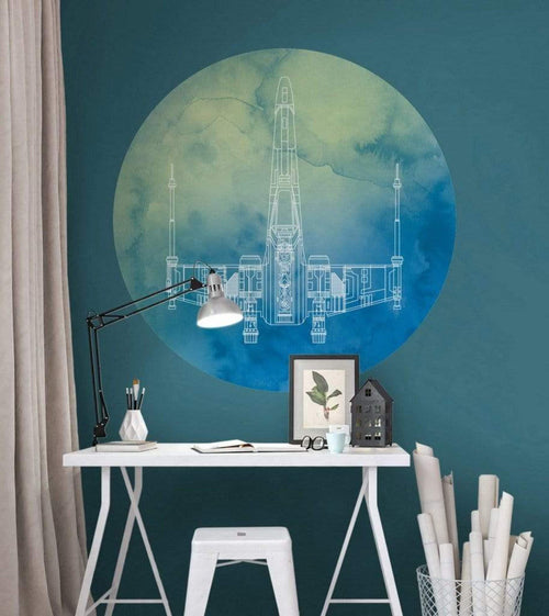 Komar Star Wars X Wing Zelfklevend Fotobehang 125x125cm Rond Sfeer | Yourdecoration.nl