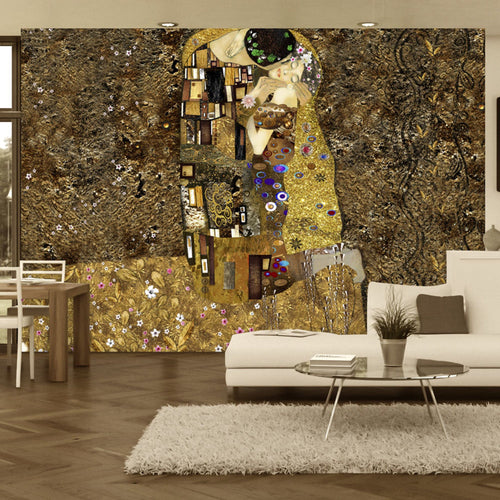 Fotobehang - Klimt Inspiration Golden Kiss - Vliesbehang