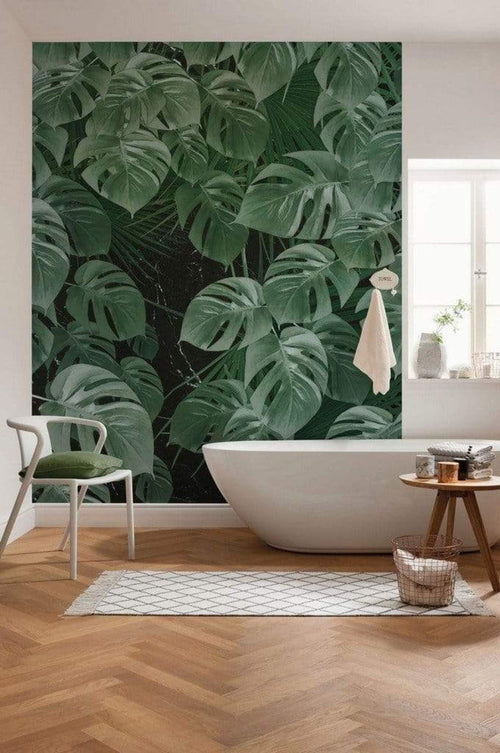 Komar Monstera on Marble Vlies Fotobehang 200x250cm 2 banen Sfeer | Yourdecoration.nl