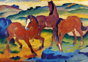 Franz Marc  Die roten Pferde Kunstdruk 29.7x21cm | Yourdecoration.nl