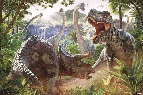 Pyramid Dinosaur Battle David Penfound Poster 91,5x61cm | Yourdecoration.nl