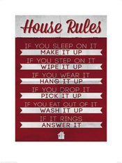 Pyramid House Rules Kunstdruk 60x80cm | Yourdecoration.nl
