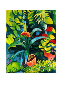 August Macke  Blumen im Garten Kunstdruk 50x70cm | Yourdecoration.nl