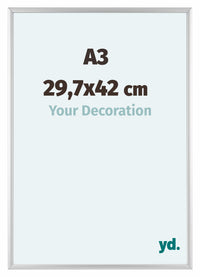 Aurora Aluminium Fotolijst 29-7x42cm Zilver Mat Voorzijde Maat | Yourdecoration.nl