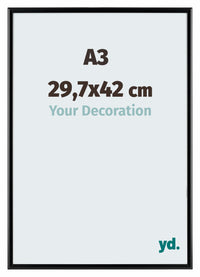 Aurora Aluminium Fotolijst 29-7x42cm Zwart Mat Voorzijde Maat | Yourdecoration.nl