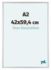 Aurora Aluminium Fotolijst 42x59-4cm A2 Zilver Mat Voorzijde Maat | Yourdecoration.nl