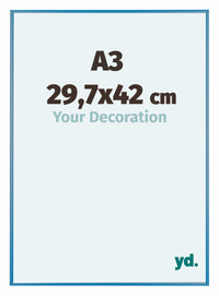 Austin Aluminium Fotolijst 29 7x42cm A3 Staal Blauw Voorzijde Maat | Yourdecoration.nl
