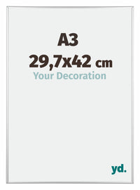 Austin Aluminium Fotolijst 29 7x42cm A3 Zilver Hoogglans Voorzijde Maat | Yourdecoration.nl