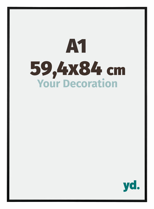 Austin Aluminium Fotolijst 59 4x84cm A1 Zwart Mat Voorzijde Maat | Yourdecoration.nl