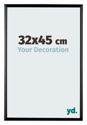 Bordeaux Kunststof Fotolijst 32x45cm Zwart Hoogglans Voorzijde Maat | Yourdecoration.nl