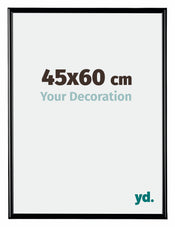 Bordeaux Kunststof Fotolijst 45x60cm Zwart Hoogglans Voorzijde Maat | Yourdecoration.nl