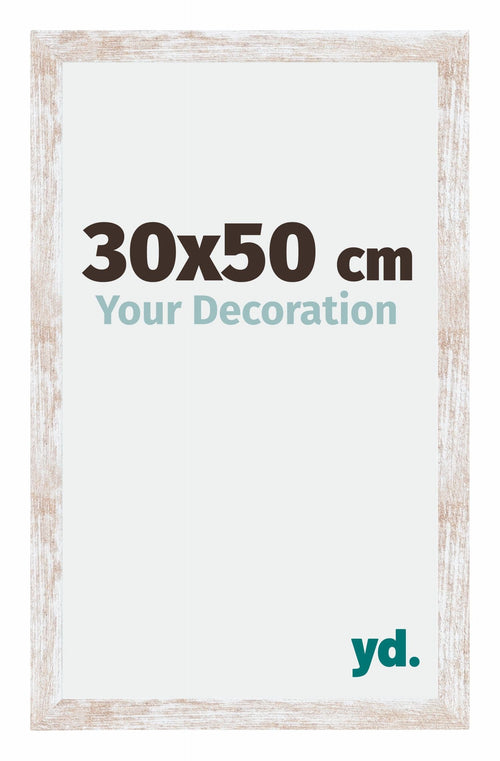 Catania MDF Fotolijst 30x50cm White Wash Maat | Yourdecoration.nl