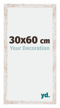 Catania MDF Fotolijst 30x60cm White Wash Maat | Yourdecoration.nl