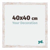 Catania MDF Fotolijst 40x40cm White Wash Maat | Yourdecoration.nl