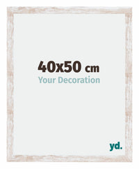 Catania MDF Fotolijst 40x50cm White Wash Maat | Yourdecoration.nl