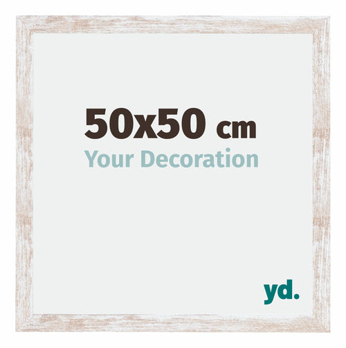 Catania MDF Fotolijst 50x50cm White Wash Maat | Yourdecoration.nl