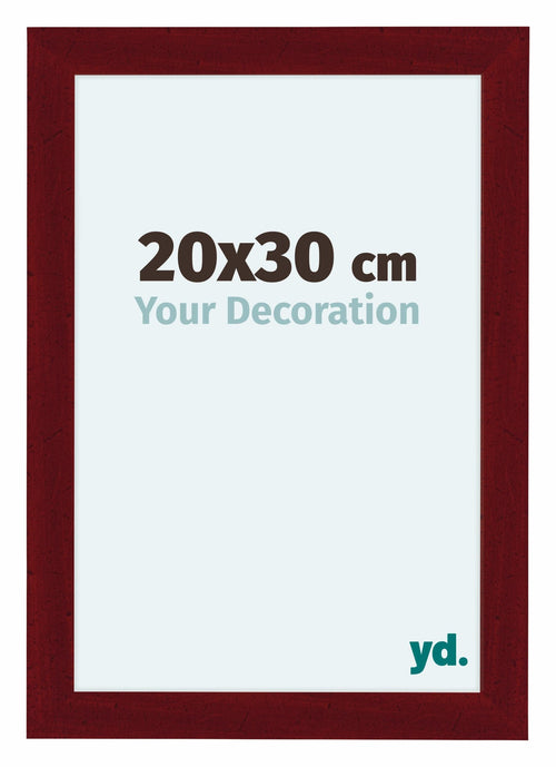 Como MDF Fotolijst 20x30cm Wijnrood Geveegd Voorzijde Maat | Yourdecoration.nl