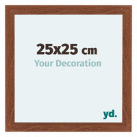 Como MDF Fotolijst 25x25cm Notenboom Voorzijde Maat | Yourdecoration.nl