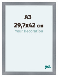 Como MDF Fotolijst 29 7x42cm A3 Aluminium Geborsteld Voorzijde Maat | Yourdecoration.nl