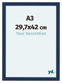 Como MDF Fotolijst 29 7x42cm A3 Donkerblauw Geveegd Voorzijde Maat | Yourdecoration.nl