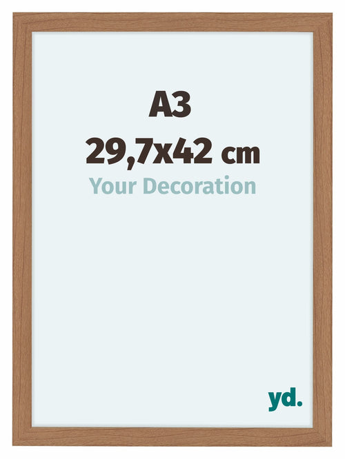 Como MDF Fotolijst 29 7x42cm A3 Notenhout Licht Voorzijde Maat | Yourdecoration.nl
