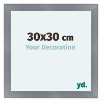 Como MDF Fotolijst 30x30cm Aluminium Geborsteld Voorzijde Maat | Yourdecoration.nl