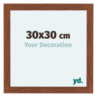 Como MDF Fotolijst 30x30cm Notenboom Voorzijde Maat | Yourdecoration.nl