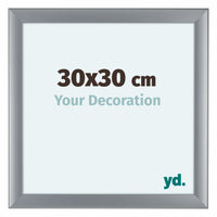 Como MDF Fotolijst 30x30cm Zilver Mat Voorzijde Maat | Yourdecoration.nl