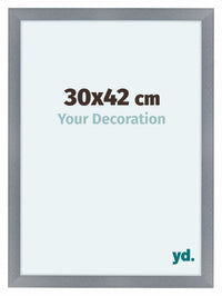 Como MDF Fotolijst 30x42cm Aluminium Geborsteld Voorzijde Maat | Yourdecoration.nl