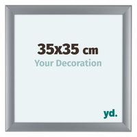Como MDF Fotolijst 35x35cm Zilver Mat Voorzijde Maat | Yourdecoration.nl
