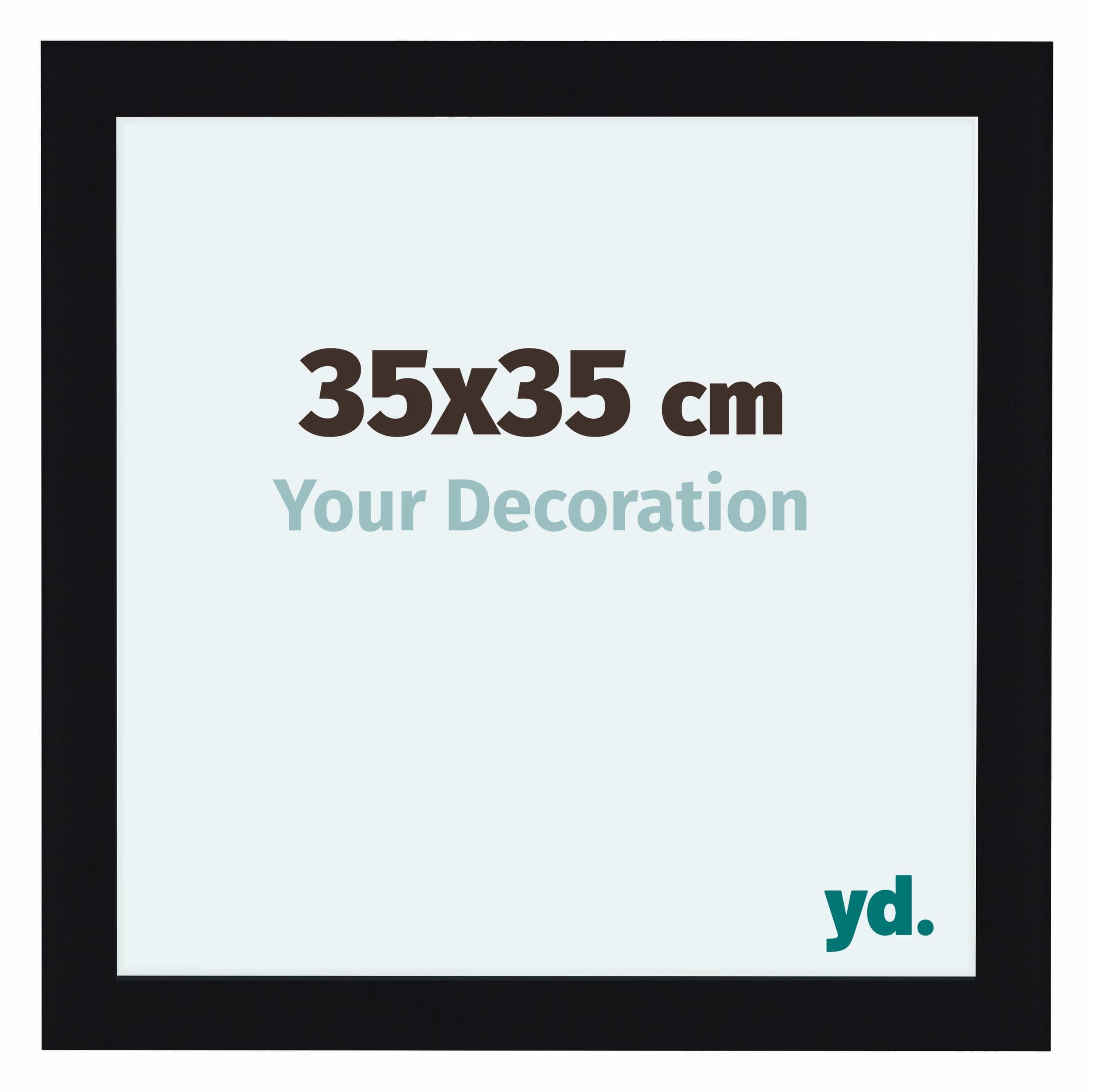 DR35 fotolijst 43x65 cm (zwart hoogglans), 35 mm breed MDF-houten frame op maat gemaakt incl. ontspiegelde anti-reflex acrylglasplaat, stabiele