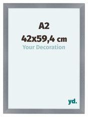 Como MDF Fotolijst 42x59 4cm A2 Aluminium Geborsteld Voorzijde Maat | Yourdecoration.nl