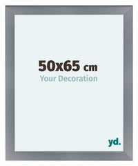 Como MDF Fotolijst 50x65cm Aluminium Geborsteld Voorzijde Maat | Yourdecoration.nl