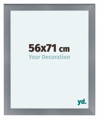 Como MDF Fotolijst 56x71cm Aluminium Geborsteld Voorzijde Maat | Yourdecoration.nl