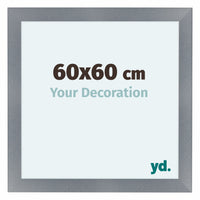 Como MDF Fotolijst 60x60cm Aluminium Geborsteld Voorzijde Maat | Yourdecoration.nl