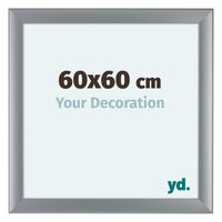 Como MDF Fotolijst 60x60cm Zilver Mat Voorzijde Maat | Yourdecoration.nl
