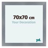 Como MDF Fotolijst 70x70cm Aluminium Geborsteld Voorzijde Maat | Yourdecoration.nl