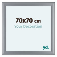 Como MDF Fotolijst 70x70cm Zilver Mat Voorzijde Maat | Yourdecoration.nl