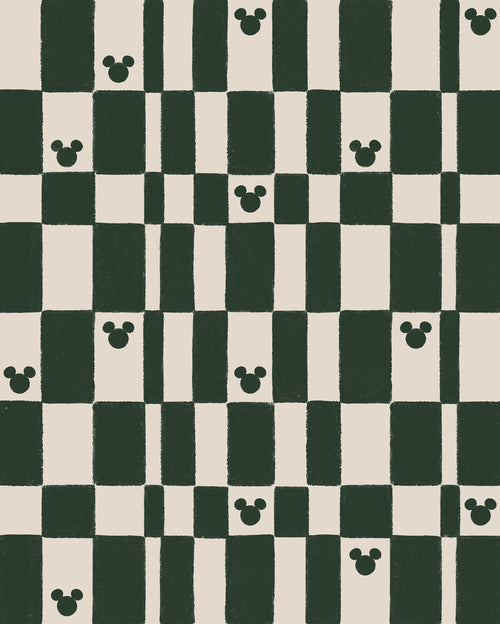 Disney Mickey Mouse Green Chess Fotobehang DX4 187 | Yourdecoration.nl