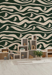 Disney Donald Duck Green Waves Interieur Fotobehang DX4 201 | Yourdecoration.nl
