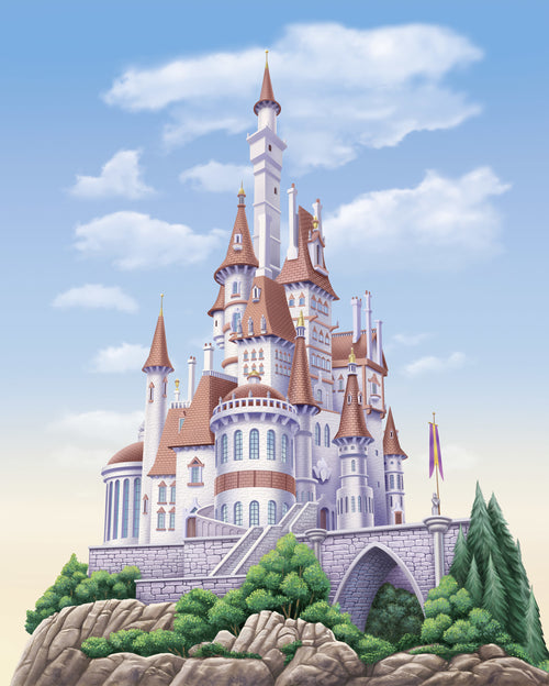 Disney Princess Belle Castle Fotobehang DX4 229 | Yourdecoration.nl